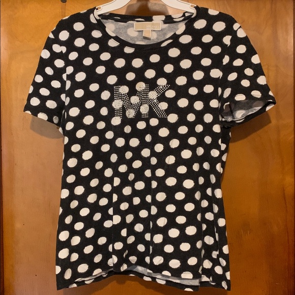 MICHAEL Michael Kors Tops - Michael Michael Kors Size XL Black and White Polka Dot Sot Top